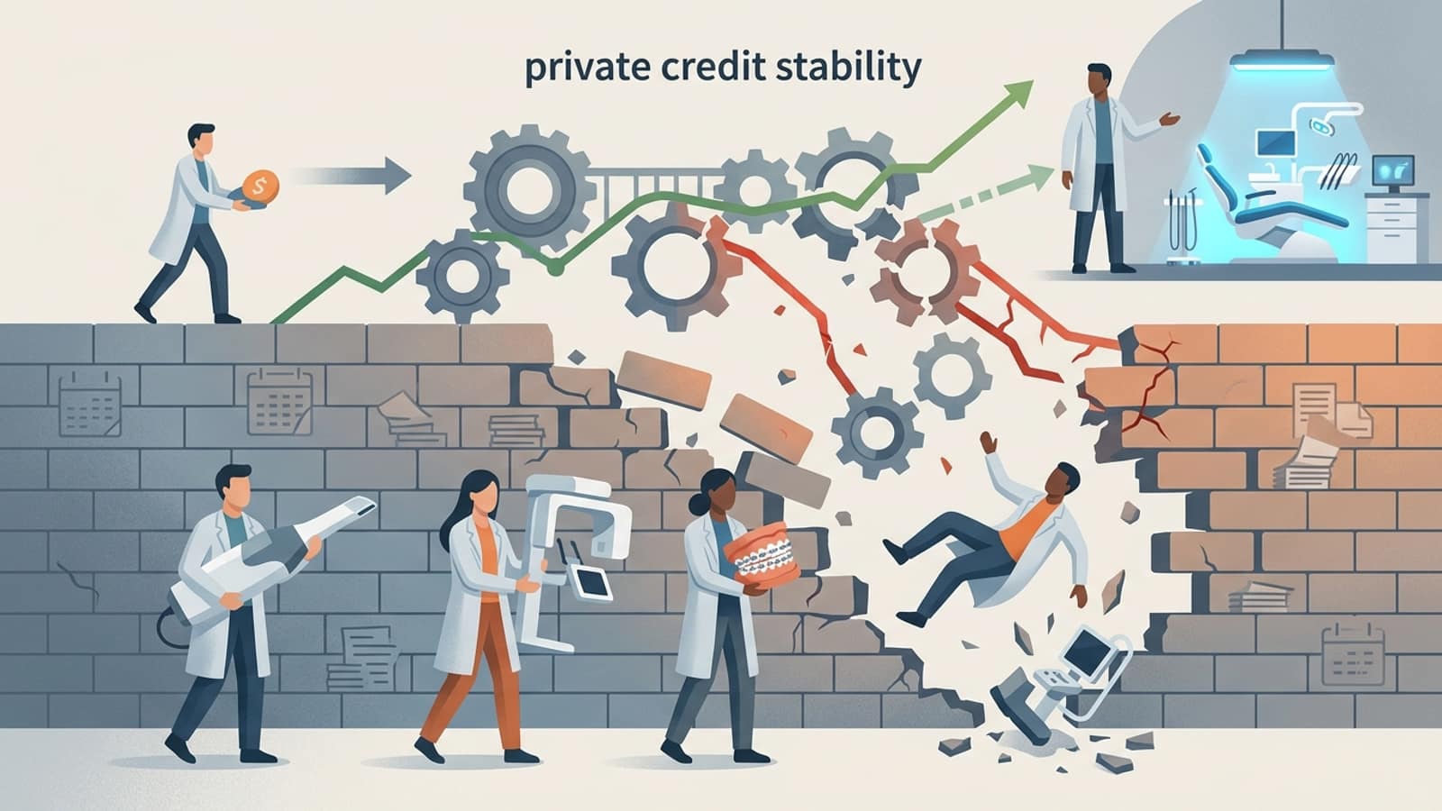 Illustration: The Looming Tech Debt Maturity Wall: Why Orthodontists Should Monitor Private Credit Stability