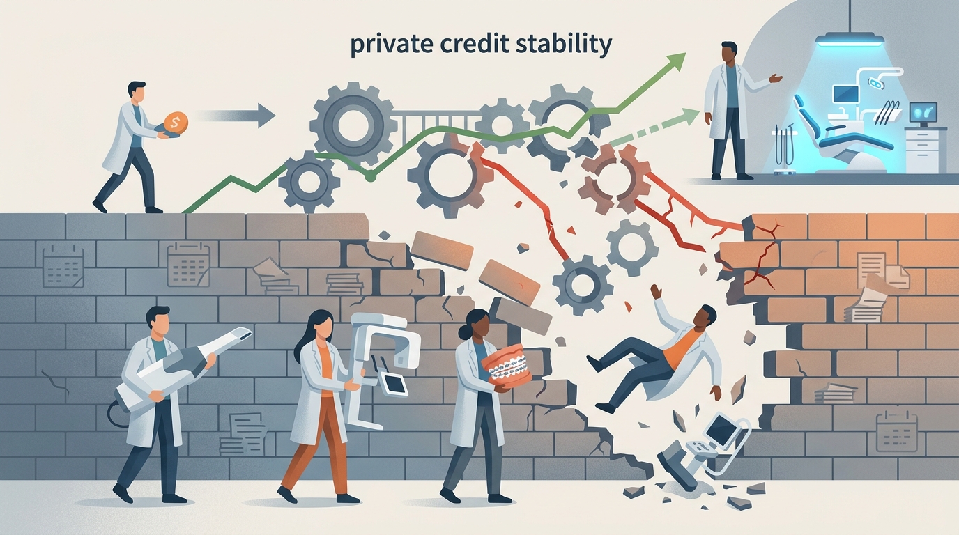 Illustration: The Looming Tech Debt Maturity Wall: Why Orthodontists Should Monitor Private Credit Stability